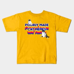 Poorly Made Cat Memes Logo Design Kids T-Shirt